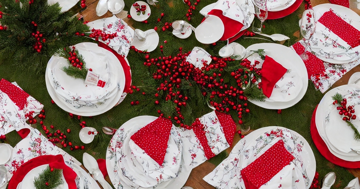 Få inspiration til at dekorere dit julebord med House Doctor's juleservietter